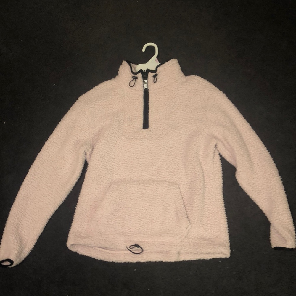 PINK fluffy jacket 1/4 zip
